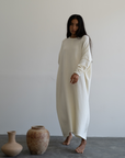 VADA - CREAM Volume Knit Dress