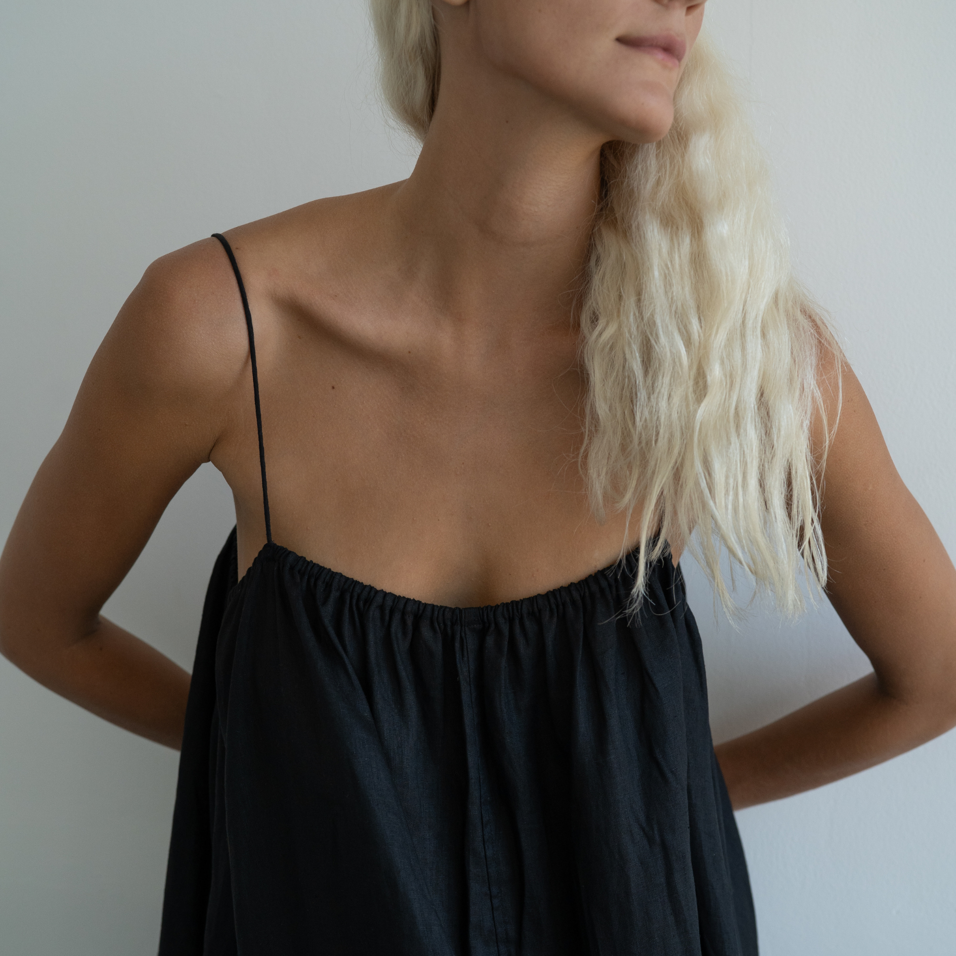 PIA - BLACK Linen Dress