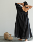 ODETTE - Black Linen Gown