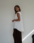 ANNE - WHITE Linen Blouse