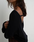 ANGEL SWEATER - BLACK Open-Back Knit