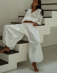 HUME Poplin Volume Pant - WHITE