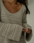 ALMA - FAWN Textured Knit Sweater