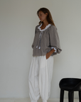 ESME - WISTERIA Gingham & Lace Blouse