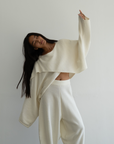 OPHELIA- Cream Knit Cross Sweater
