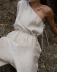 ATHENA - NATURAL Linen Jumpsuit
