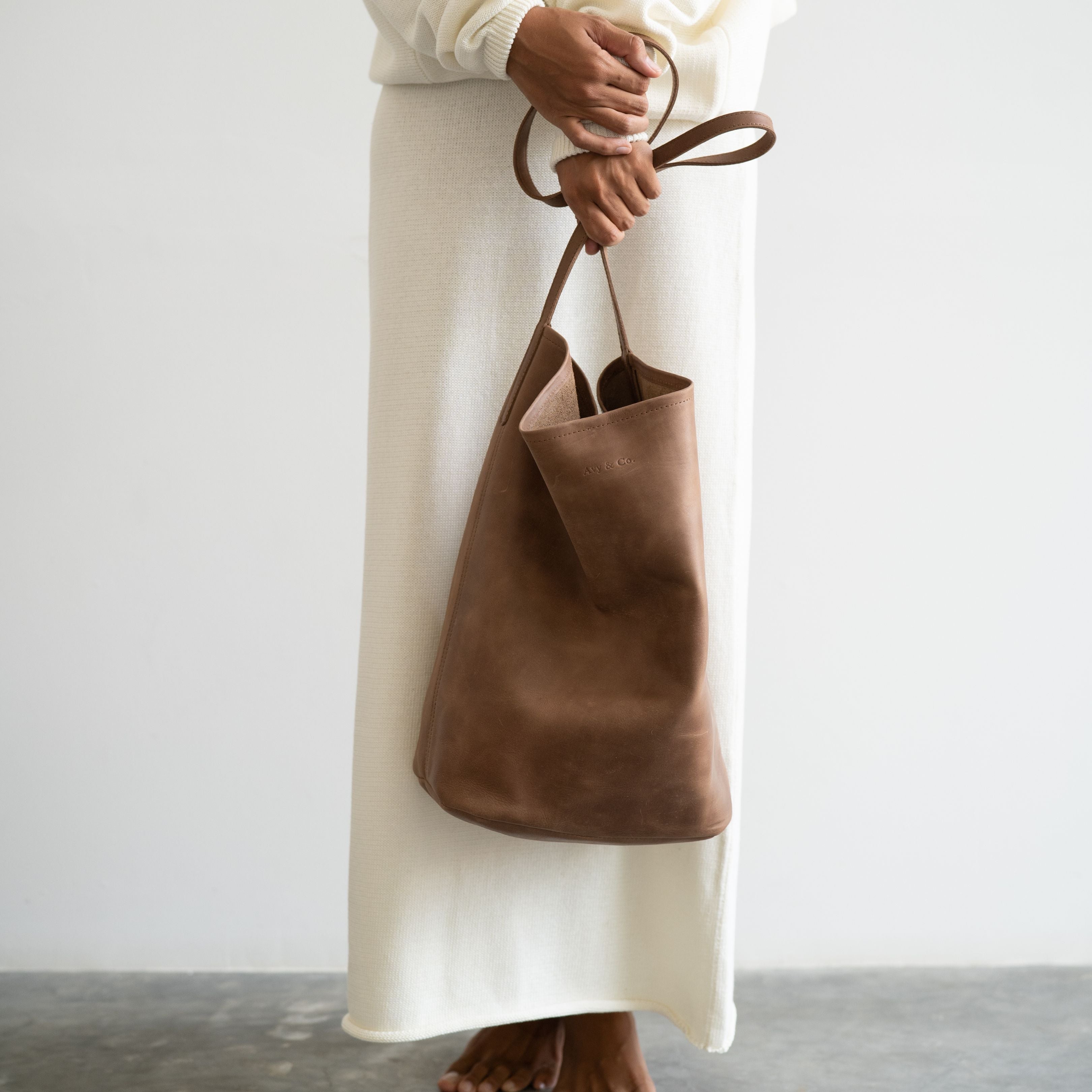 Creme and Carmel Bucket Bag 2024