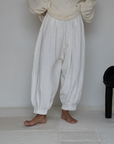 MARLO PLEAT - WHITE Ramie Pant