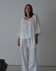 FAITH - White Linen Blouse