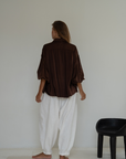 NINA - BURGUNDY Silk Blouse