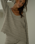 ALMA - FAWN Textured Knit Sweater
