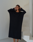 ANGEL DRESS - BLACK Open-Back Knit