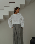 LUNA - WHITE Broderie Blouse