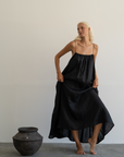 PIA - BLACK Linen Dress