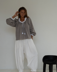 ESME - WISTERIA Gingham & Lace Blouse