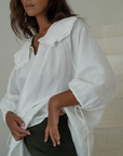 LILIANNE - WHITE Linen Blouse