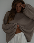 ADELINE - FAWN Knit Sweater