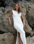 THEA - CREAM Scoop Back Knit Dress