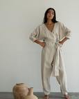 AD - NATURAL Linen Jumpsuit