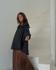 LILIANNE - BLACK Linen Blouse