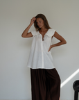 ANNE - WHITE Linen Blouse