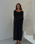 ANGEL DRESS - BLACK Open-Back Knit