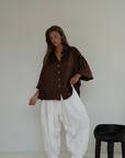 NINA - BURGUNDY Silk Blouse