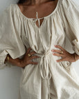 SOLLIE - Organic Pinstripe Romper