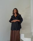 LILIANNE - BLACK Linen Blouse