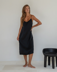 CAMILLE - BLACK Mulberry Silk Slip