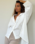 PRE-ORDER POPLIN - WHITE Lace Trim Shirt