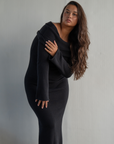 JOLIE - BLACK Cowl Neckline Dress