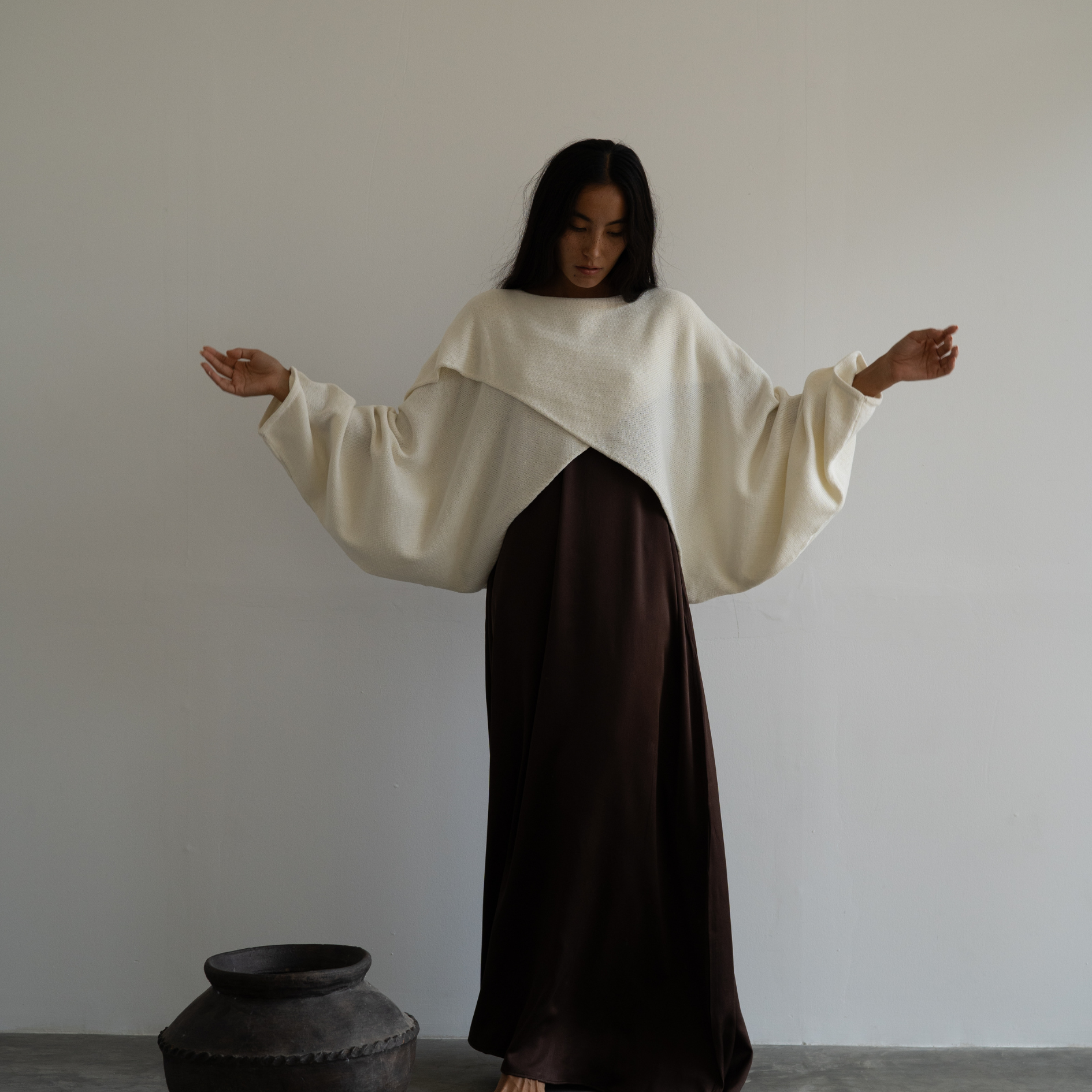 alvana ニット COMOLI AURALEE YOKE ATON Avy and Co | OPHELIA Knit Cross Sweater – avyandco