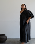 ODETTE - Black Linen Gown