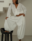 HUME Poplin Volume Pant - WHITE