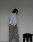 ESME - WHITE Linen & Lace Blouse
