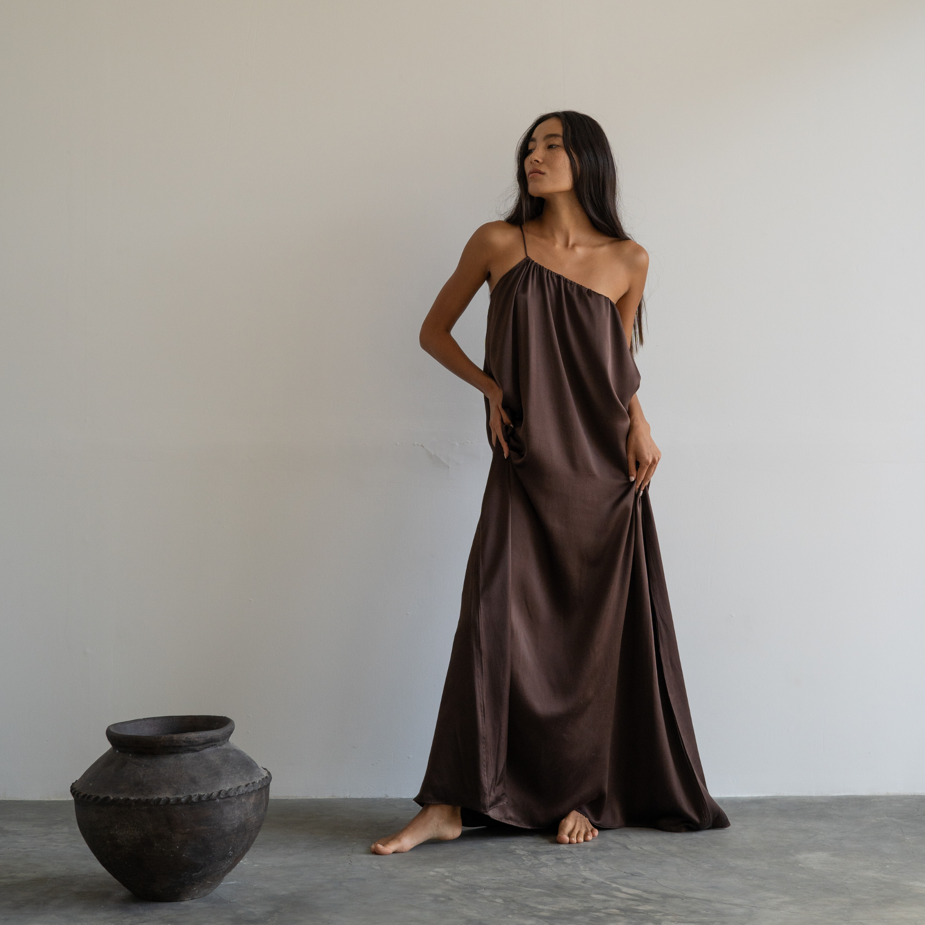 ZULU - Burgundy Mulberry Silk Gown ZULU - Burgundy Mulberry Silk Gown