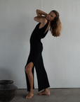 THEA - BLACK Scoop Back Knit Dress