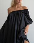 ODETTE - Black Linen Gown