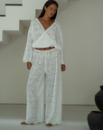 LUNA - WHITE Broderie Blouse