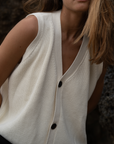 ARTHUR -  CREAM Buttoned Knit Vest