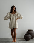 SOLLIE - Organic Pinstripe Romper
