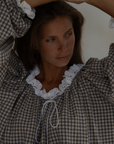 ESME - WISTERIA Gingham & Lace Blouse