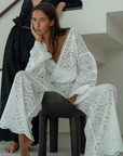 LUNA - WHITE Broderie Blouse