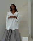 LILIANNE - WHITE Linen Blouse