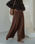 PRE-ORDER CLIVE - BURGUNDY SILK Voluminous Pant