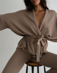 MARK - FAWN Knit Wrap Cardigan