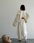 OPHELIA- Cream Knit Cross Sweater