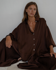 NINA - BURGUNDY Silk Blouse