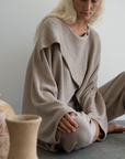 OPHELIA - Fawn Knit Cross Sweater